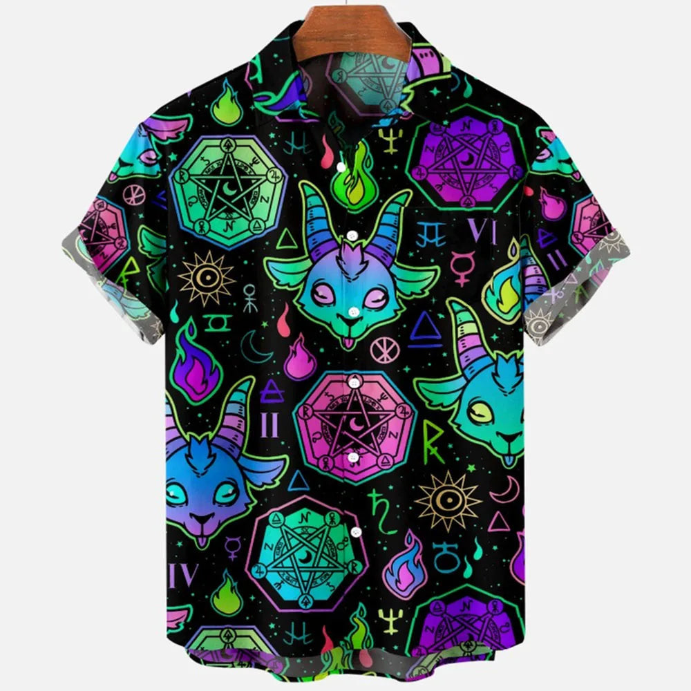 👹 The Demonic Abyss: Premium Men’s Horror 3D Printed Hawaiian Shirt – High-Definition Surreal Devil Graphic, Ultra-Breathable Performance Fabric, and Sophisticated Urban-Gothic Loose Fit Short-Sleeve Summer Button-Down (S-5XL)