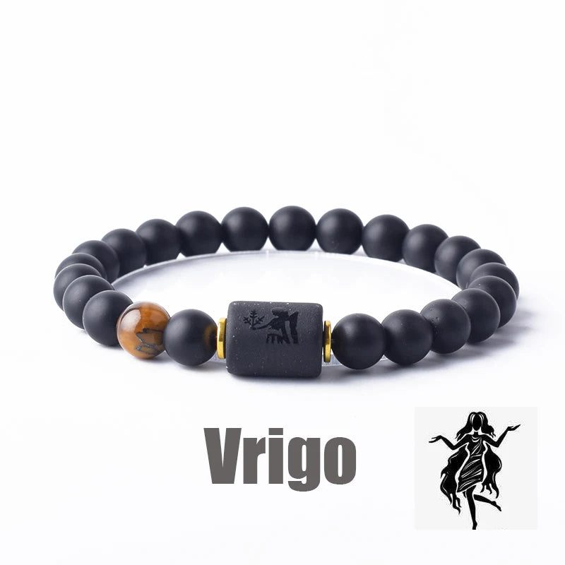 ✨ Zodiac Sign Bracelet Homme 12 Constellation Bangles – Adjustable Unisex Astrology Jewelry | Gemini, Virgo, Leo, Libra & More | Perfect Friendship Gift 33 8mm Beads