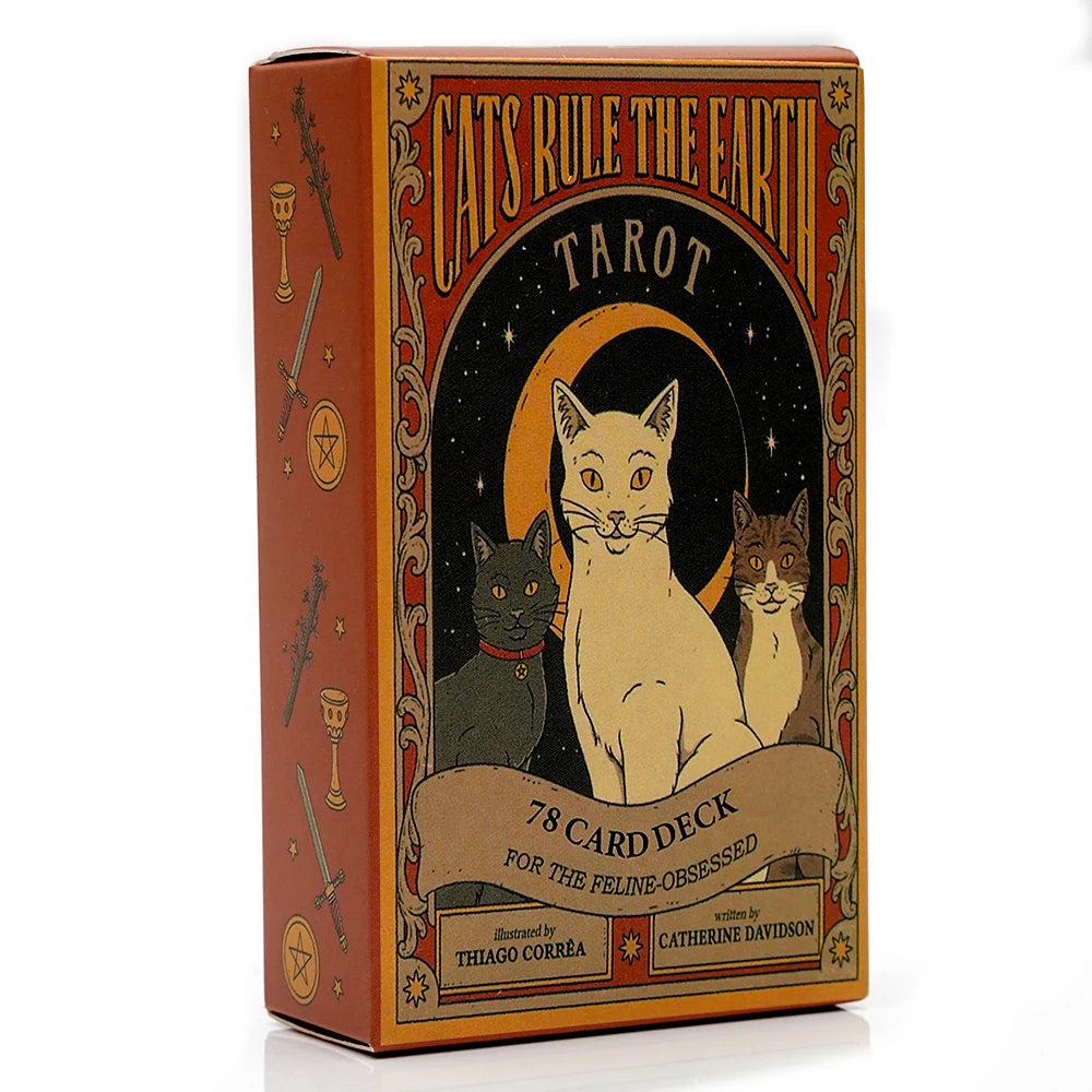 🃏 Cats Rule the Earth Tarot – 78‑Card Deck with Guidebook for Divination, Oracle Insight & Fun Board Games