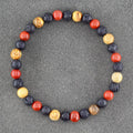 ✨ Natural African Pine Stone Beaded Bracelet – Authentic Picture Stone Bohemian Bangle for Men & Women – Volcanic Elastic Jewelry, Perfect Friendship Gift 24
