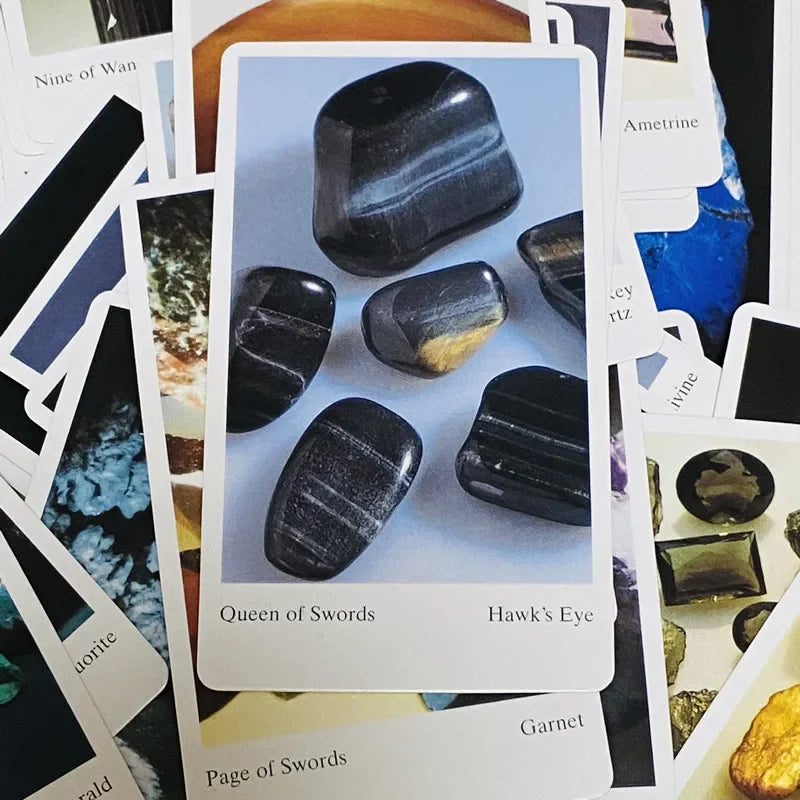 🔮 The Tarot of Gemstones and Crystals – 78-Card Deck with Instruction Booklet, Featuring Photographs of Nature’s Most Beautiful Crystals and Stones, Perfect for Intuitive Divination and Spiritual Connection