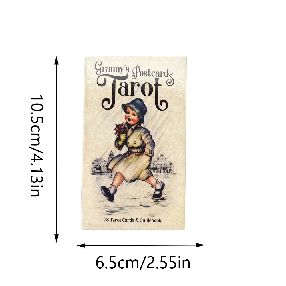 📮 Granny’s Postcards Tarot Deck – 78 Unique Vintage Postcards | Fortune Telling Card Game | English Guidebook Included | Family & Party Deck