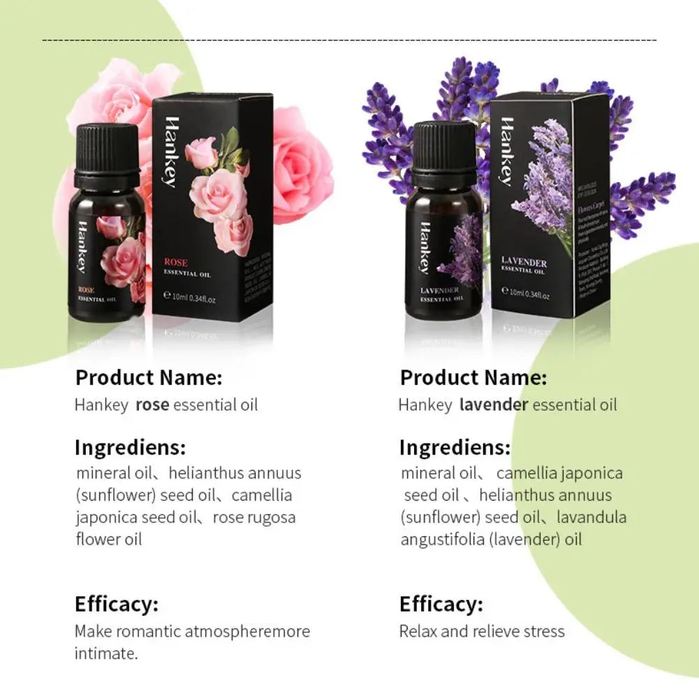 🌿 Aromatherapy Essential Oil Set – 10ml Bottles | Natural Plant Extracts | Lemon, Eucalyptus, Lavender, Jasmine, Rose, Mint, Orange | Diffuser, Humidifier & Air Freshener | Pure Fragrance for Relaxation & Wellness