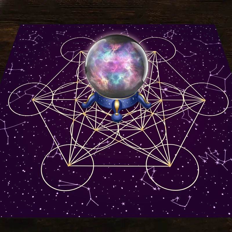 Moon Phase Tarot Card Tablecloth - Gold for Spiritual Readings and Rituals