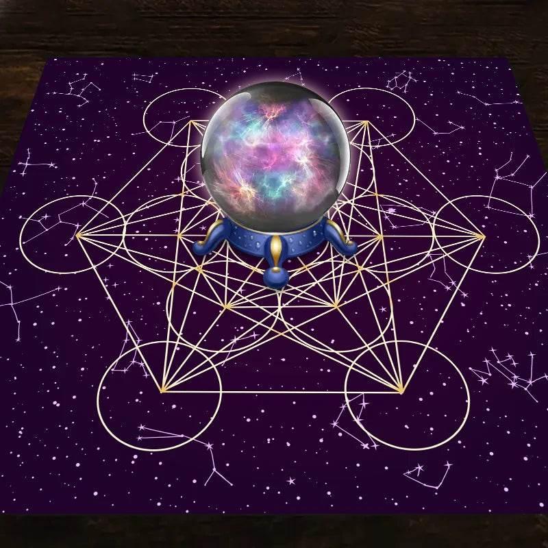 Moon Phase Tarot Card Tablecloth - Gold for Spiritual Readings and Rituals
