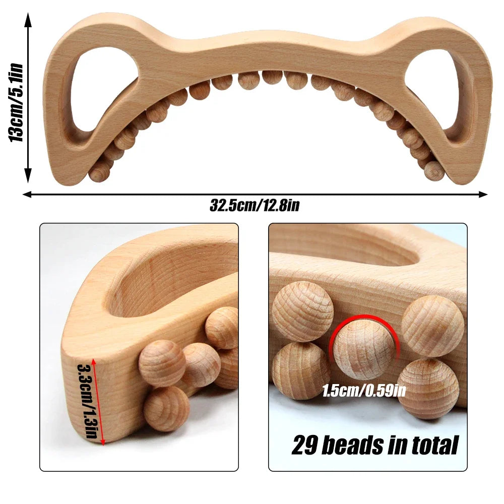 Wooden Trigger Point Massage Brush – Wood Therapy Tool for Cellulite Reduction, Lymphatic Drainage & Body Sculpting﻿