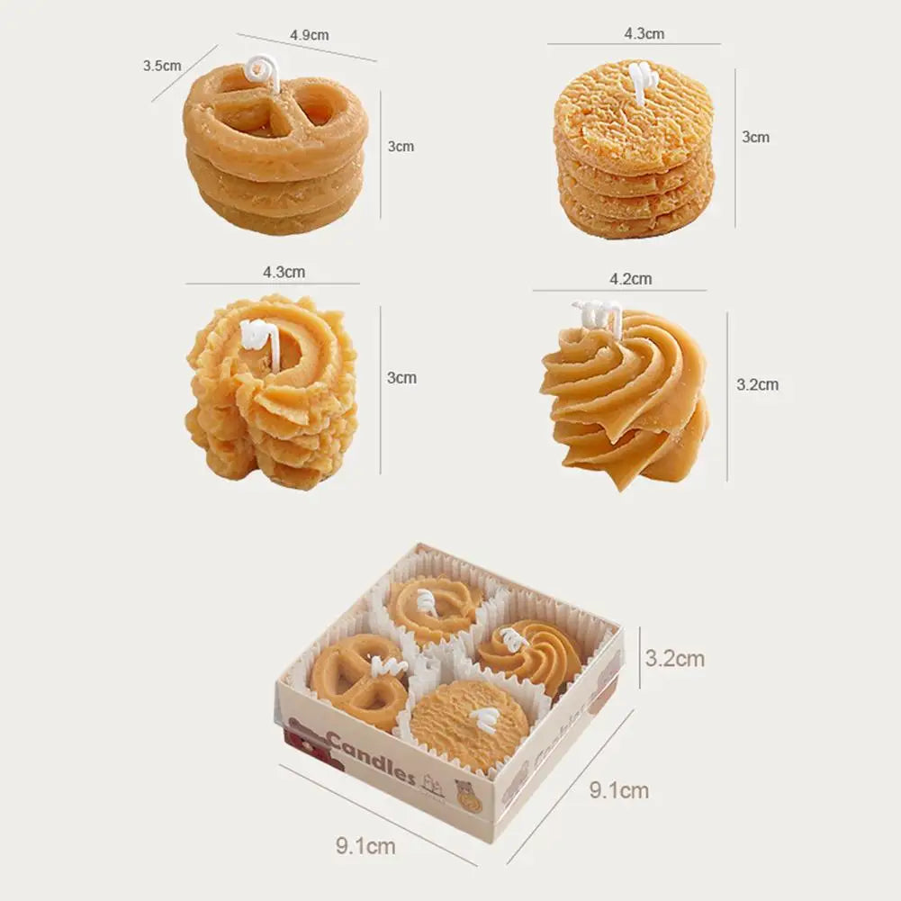 🍪 Christmas Cookie Scented Candle Gift Set – Realistic Biscuit-Shaped Soy & Paraffin Wax Candles | Cozy Gourmand Holiday Decor | 4pcs Set with Charming Xmas Vibes