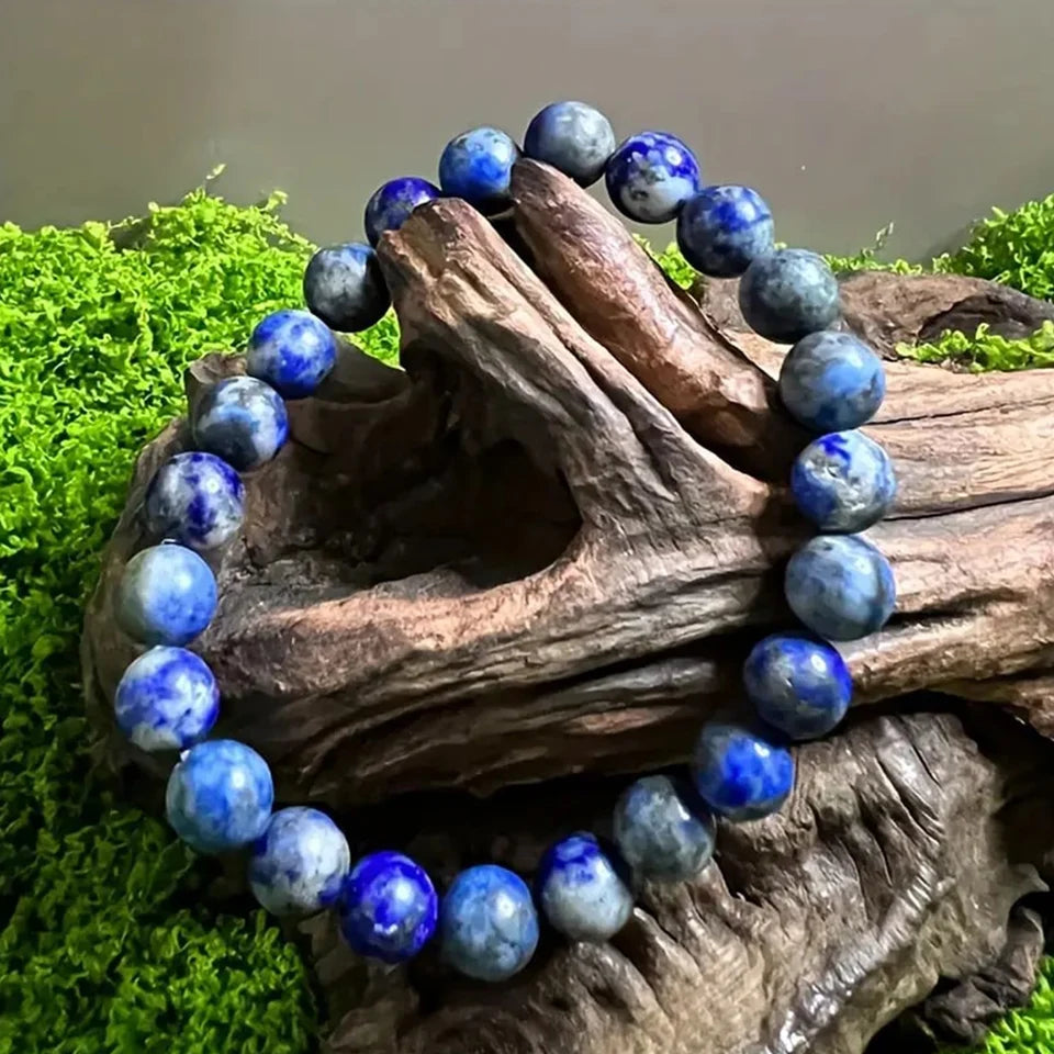 ✨ Unisex Lapis Lazuli Bracelet – 8mm Natural Stone Jewelry – Perfect Everyday Gift for Balance and Wisdom