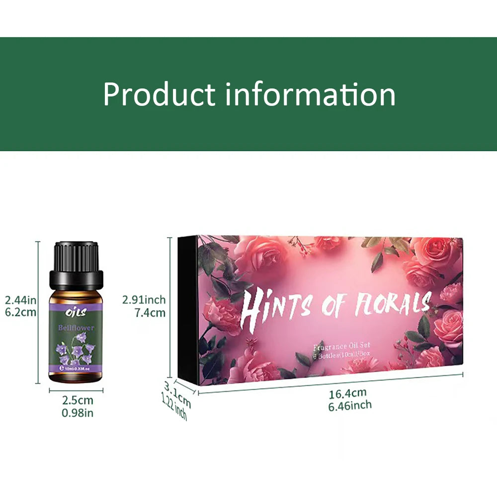 🌿 6-piece Premium Essential Oil Set – Natural Aromatherapy Oils for Diffusers and Relaxation