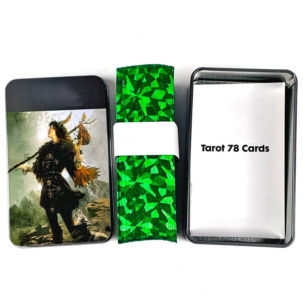 👝 High-Quality Tin Box Packaging for 78 Cards Tarot Card with Gilded Edge and Paper Guidebook – Fate Divination Family Party Game