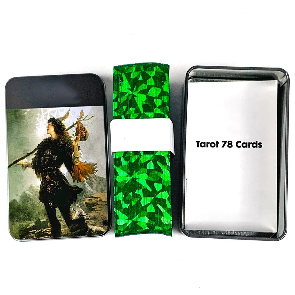 👝 High-Quality Tin Box Packaging for 78 Cards Tarot Card with Gilded Edge and Paper Guidebook – Fate Divination Family Party Game
