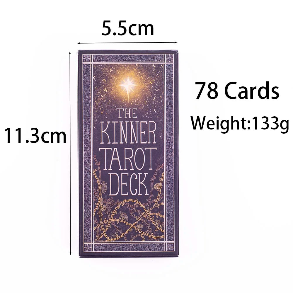 🔮 The Kinner Tarot Deck – Hand-Drawn, Mystical 78 Card English Deck for Personal Spiritual Insight and Board Game Fun