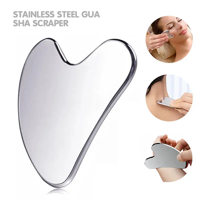 Stainless Steel Gua Sha Scraper Massager – Manual Facial & Body Guasha Tool for Muscle Relief, Lymphatic Drainage, and Skin Care﻿