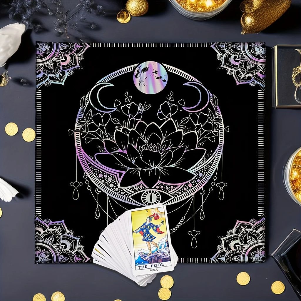 🃏 VIKAMA Mandala Tarot Tablecloth – Witchy Astrology Altar Cloth & Mystic Home Decor Table Cover
