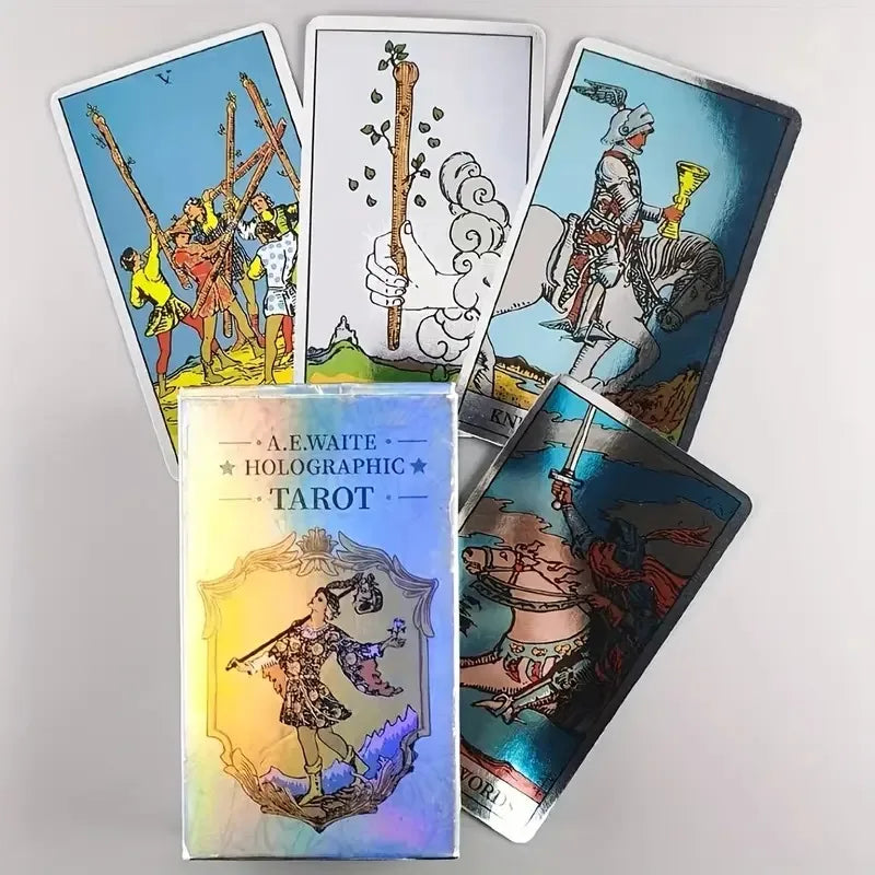 🔮 Classic Holographic Waite Tarot Card Deck – 78 Flash Cards for Divination, Beginners & Collectors | Free Shipping