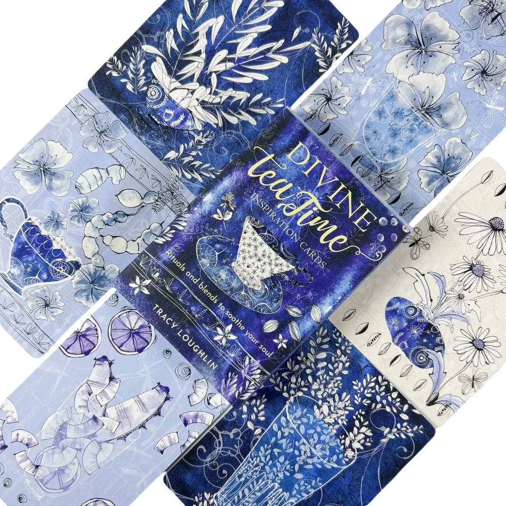 Divine Tea Time Inspiration Oracle Cards – 40 Cards English Edition for Family Gathering, Divination & Board Games