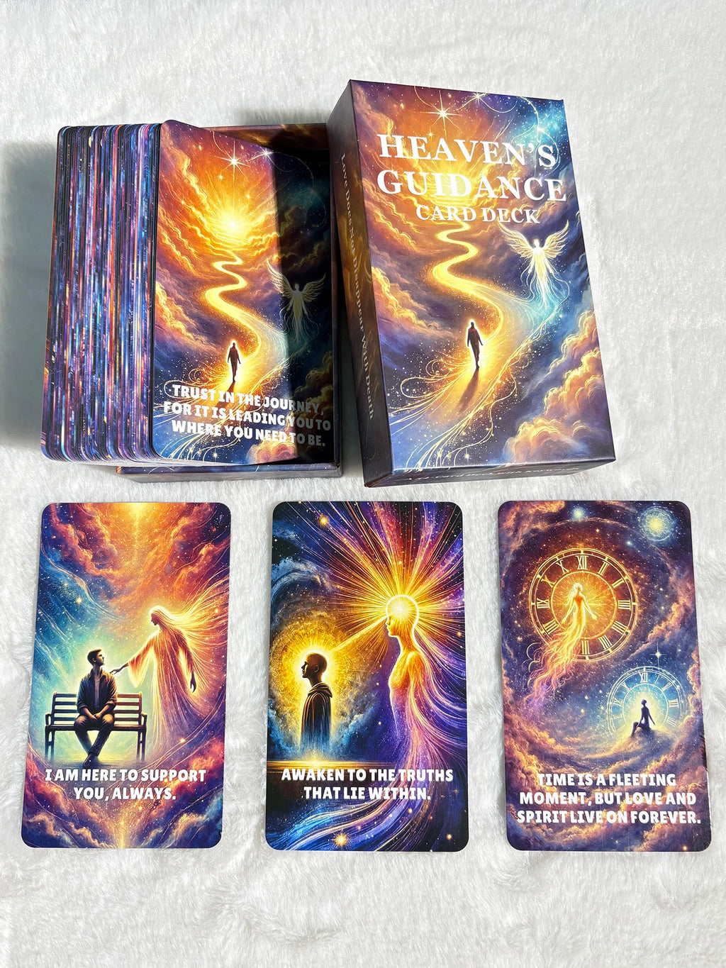 🌟 Heaven Guidance Oracle Cards – 54-Card Deck with Paper Guidebook, English Version for Spiritual Guidance and Fate Divination