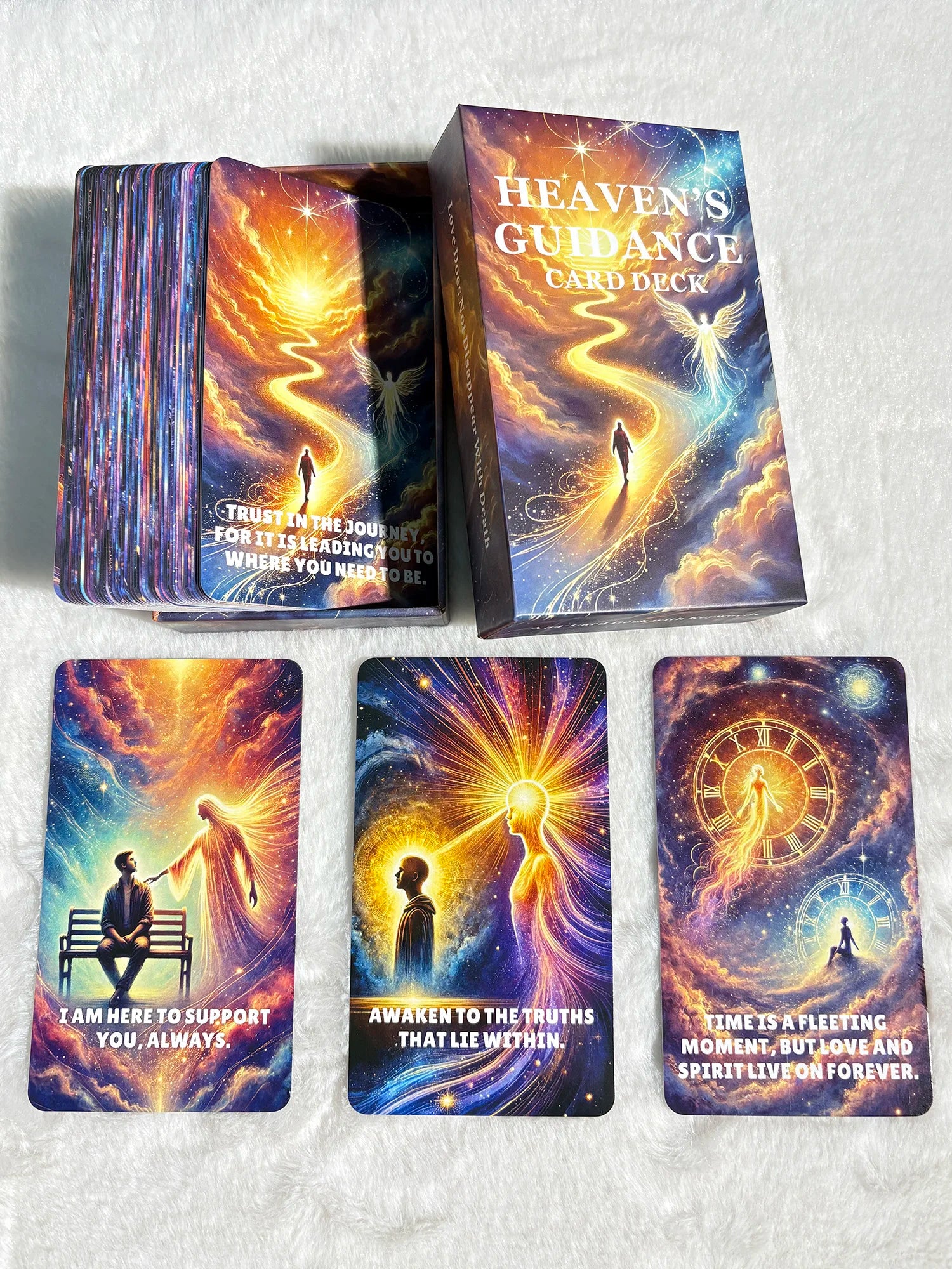 🌟 Heaven Guidance Oracle Cards – 54-Card Deck with Paper Guidebook, English Version for Spiritual Guidance and Fate Divination