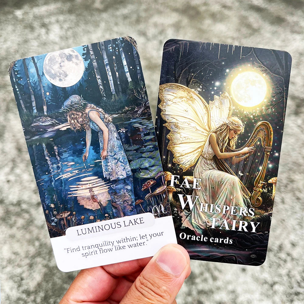 Fae Whispers Fairy Oracle Cards – 54-Card Deck with Fairycore Aesthetic for Spiritual Inspiration & Meditation, 12x7cm