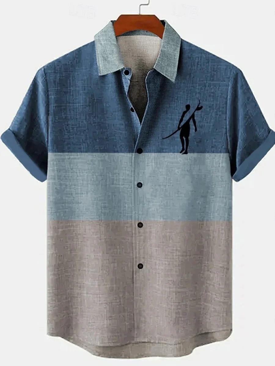 🌍 The Ethno-Vintage Heritage Shirt: Premium Men’s Organic Linen Hawaiian Top – High-Definition Tribal Artistic Print, Breathable Short-Sleeve Casual Button-Down, and Sophisticated Street-Style Silhouette ZT254