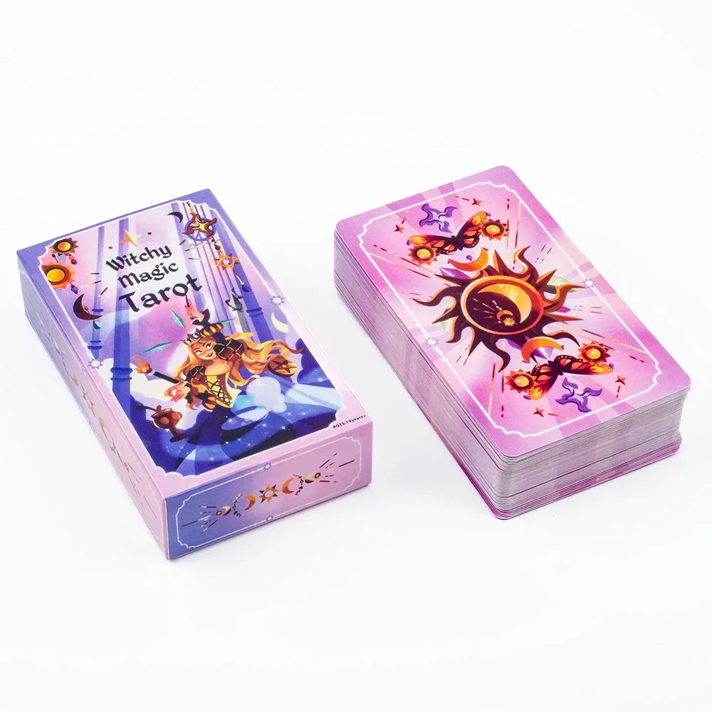 Witchy Magic Tarot Deck – 78 Enchanting Cards for Divination and Board Games