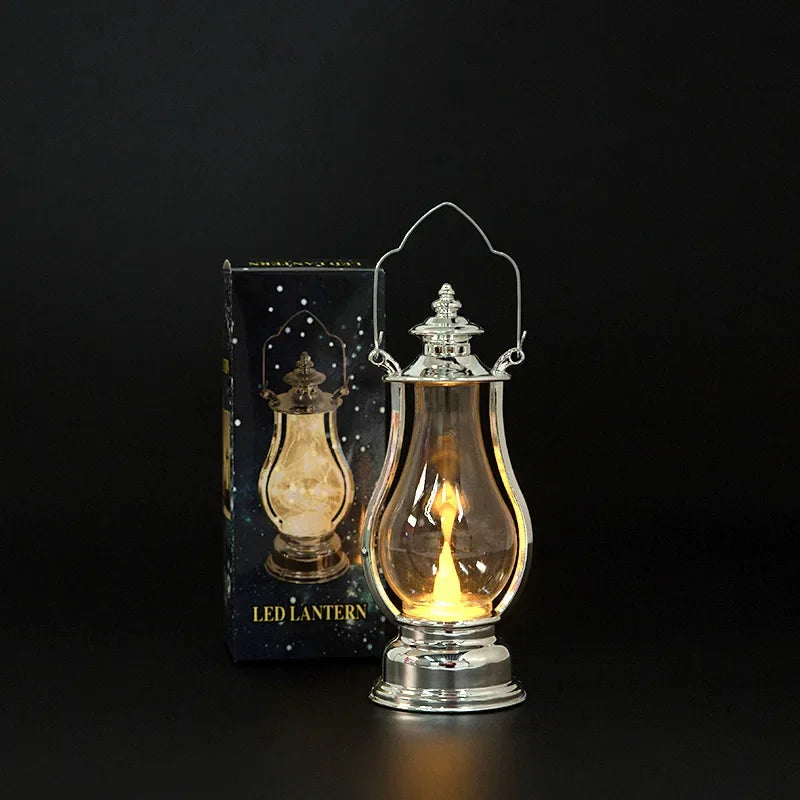 🕯️ LED Retro Oil Lamp with Spiritual Fortune – Cozy Ambiance & Safe Lighting | Free Shipping Silver