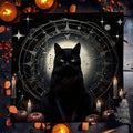 🌟Gold Witchcraft Cat Altar Cloth | Tarot Tablecloth for Spread & Reading | Starry Sky Divination Mat | Altar Decor Pad TLB (530)