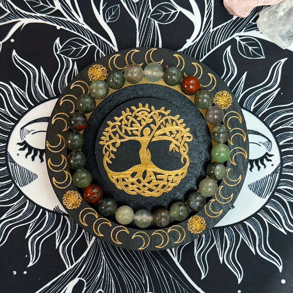 ✨ Bohemian Style Calm Mind Bracelet – African Blood Stone Crystal Jewelry for Men and Women – Daily Wear & Holiday Blessings