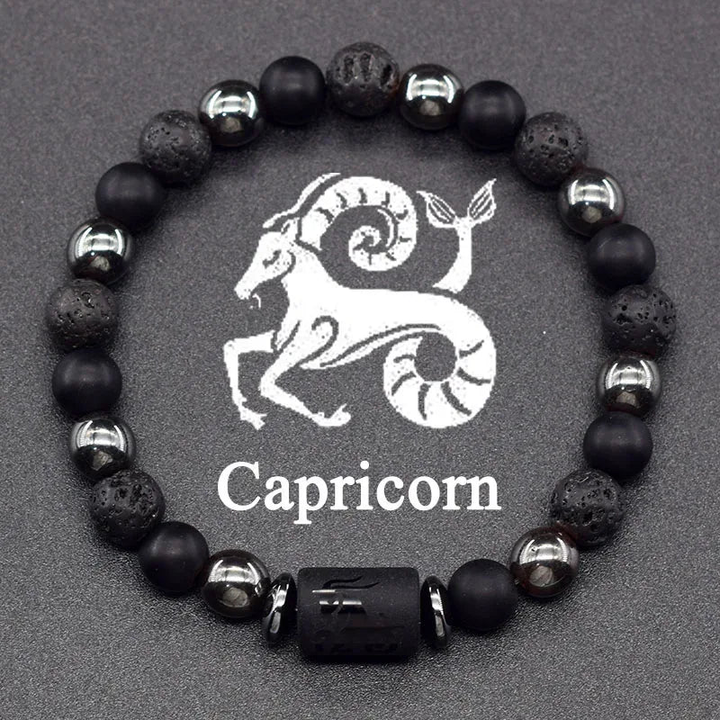 🌌 The "Celestial Identity" 12 Constellation Bracelet: Zodiac Charm & Personality Talisman (Unisex) 9 Capricorn 8mm Beads