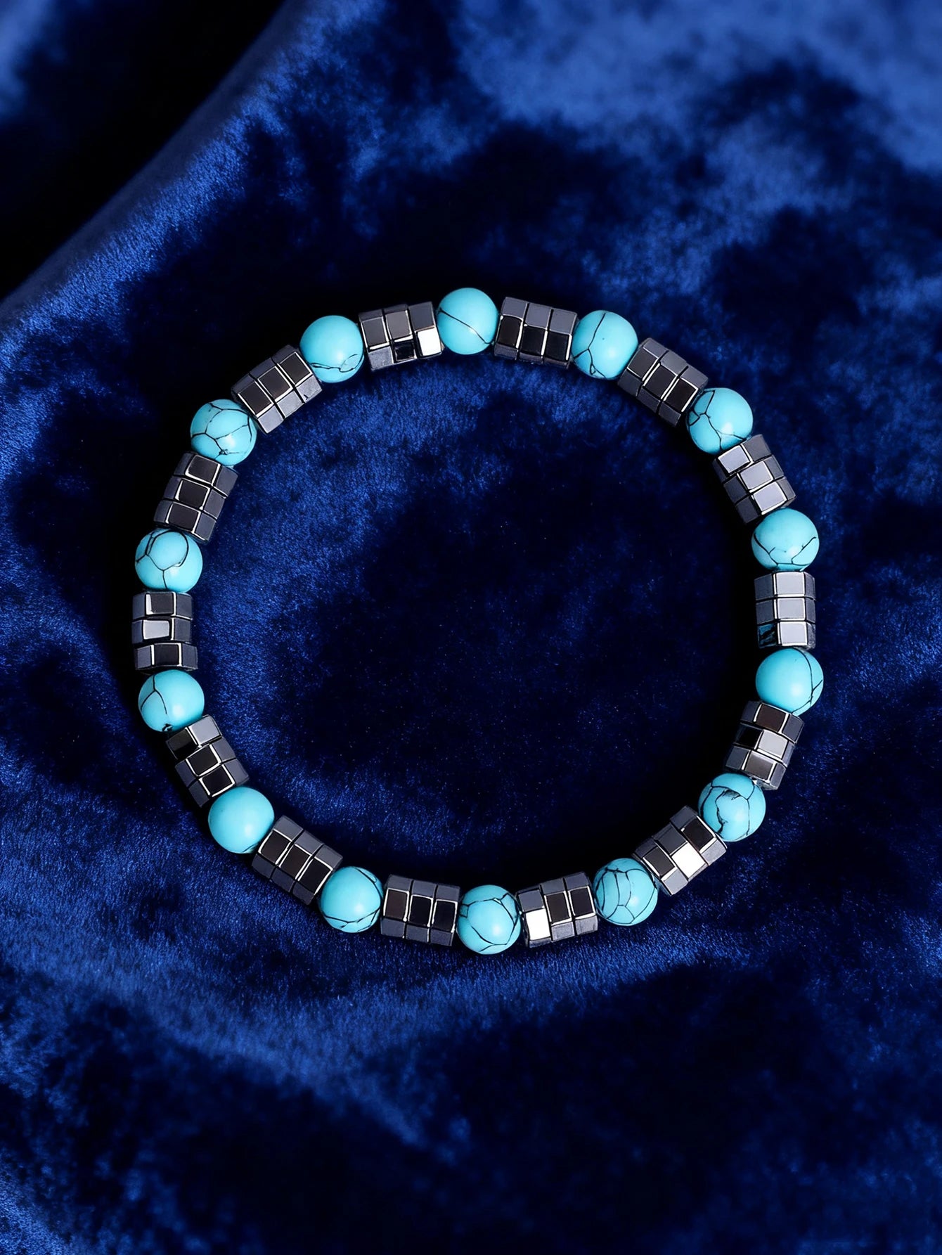 ✨ Hematite & Turquoise Bracelet – Geometric Irregular Natural Stone Beads – Strength, Confidence & Vigour Crystal Jewelry 7