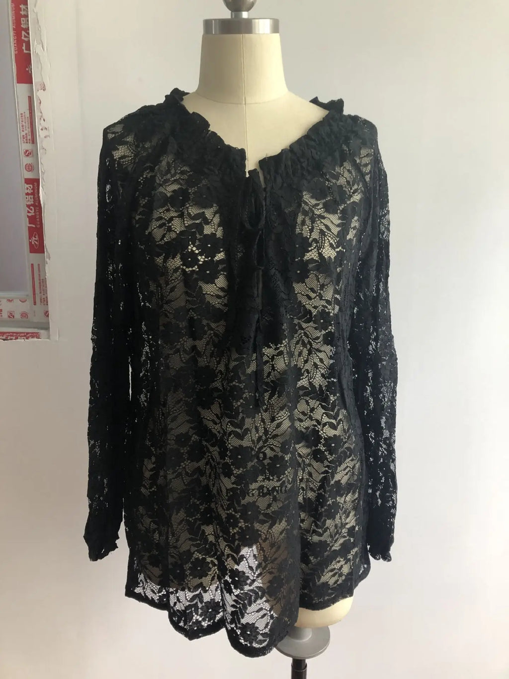🛍️ 2025 Women’s Boho Lace Hollow Out Deep V Neck Pullover Blouse – Elegant Casual Tops for Spring & Summer