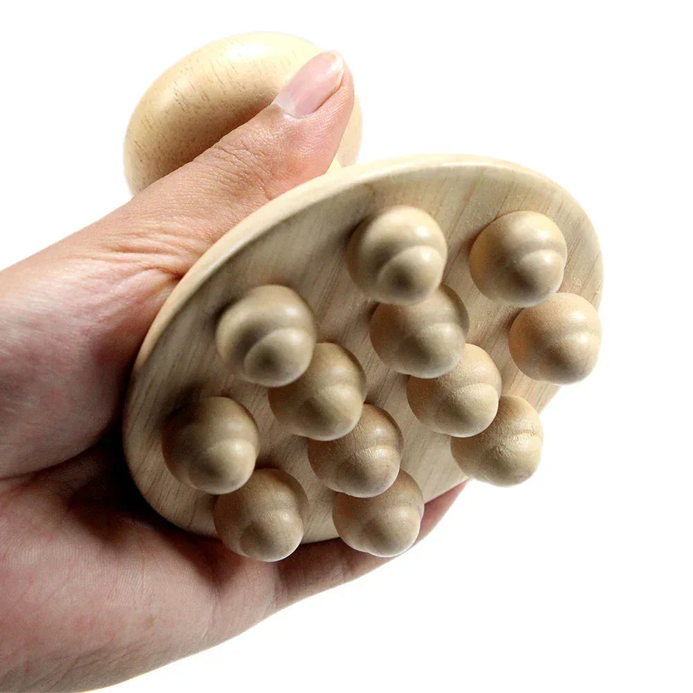 Wooden Handheld Massage Cup – Swedish Wood Therapy Cup for Lymphatic Drainage, Body Sculpting & Anti-Cellulite Gua Sha﻿