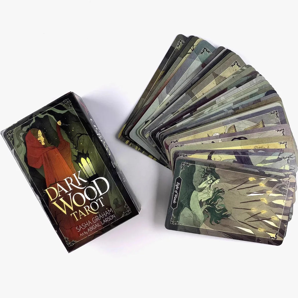 Dark Wood Tarot Cards – 78-Card English Oracle Deck for Divination, Family Board Games & Spiritual Exploration