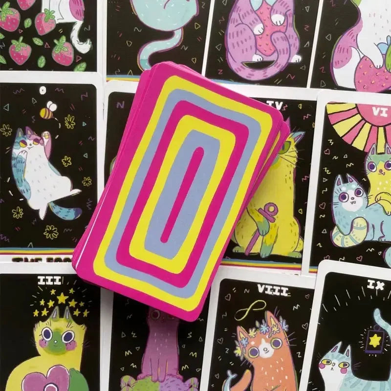 The Weird Cat Tarot – 78-Card English Tarot Deck & Guidebook for Divination, Family Party & Board Game