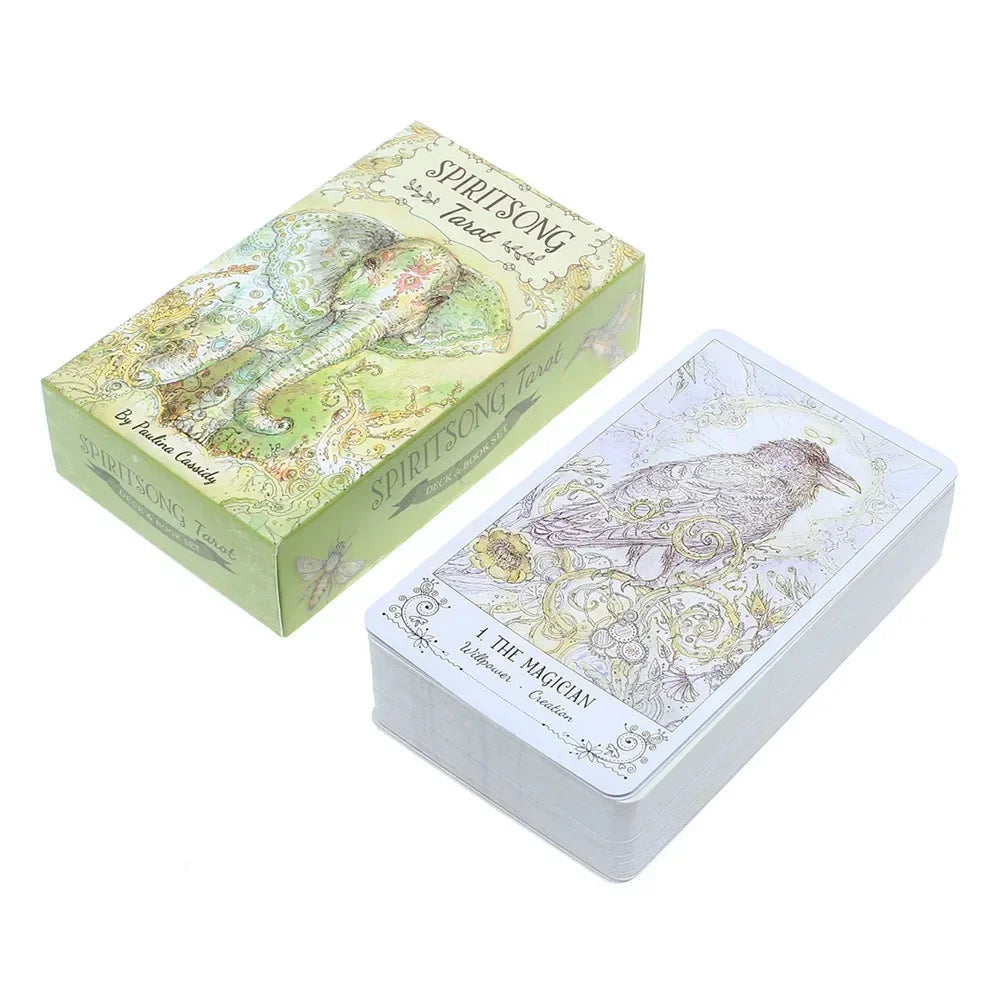 Spiritsong Tarot – 78-Card Deck with 108-Page Guidebook, English Edition for Divination & Family Party Board Games