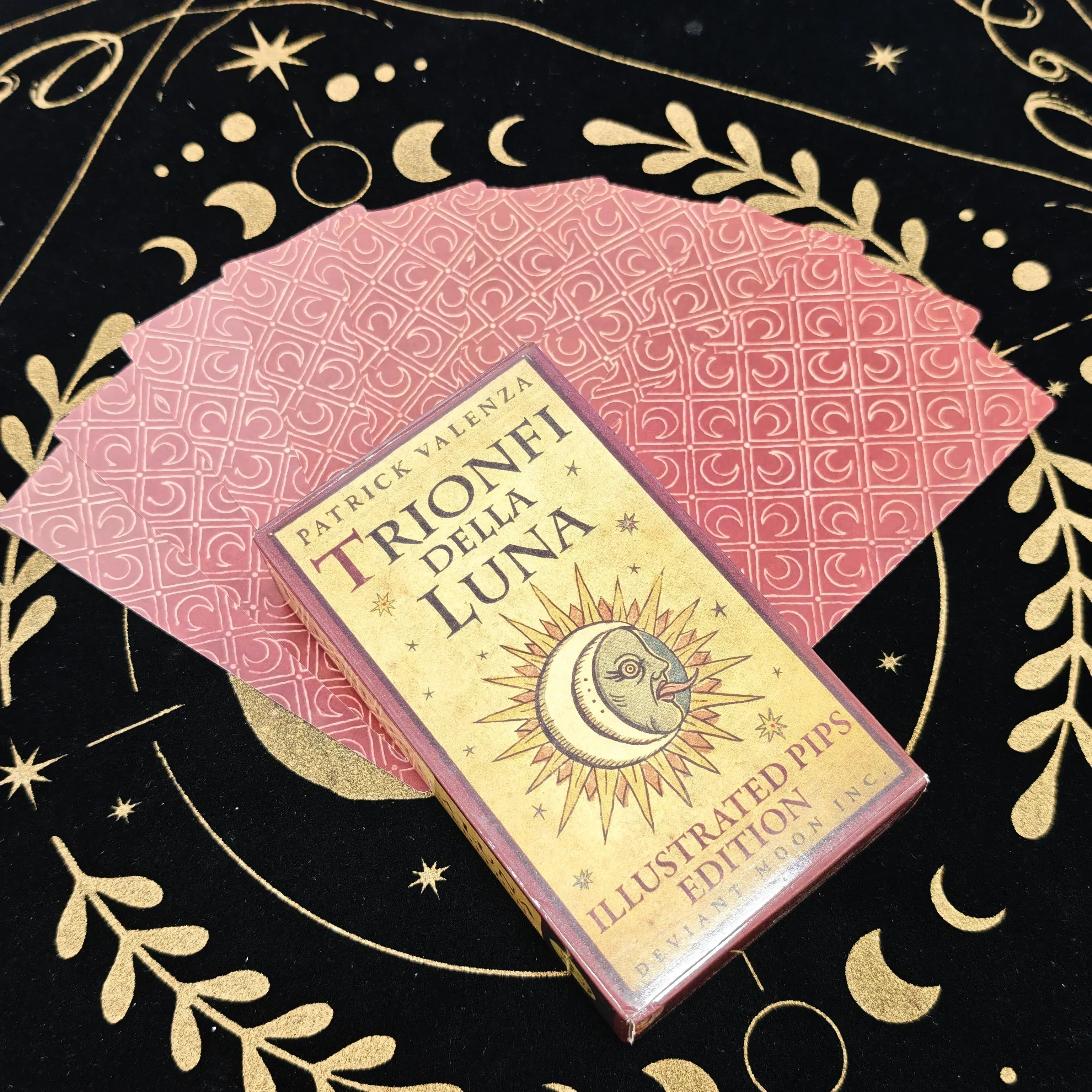 🔥12x7cm Trionfi della Luna Tarot Deck | 78-Card English Edition for Beginner-Friendly Readings