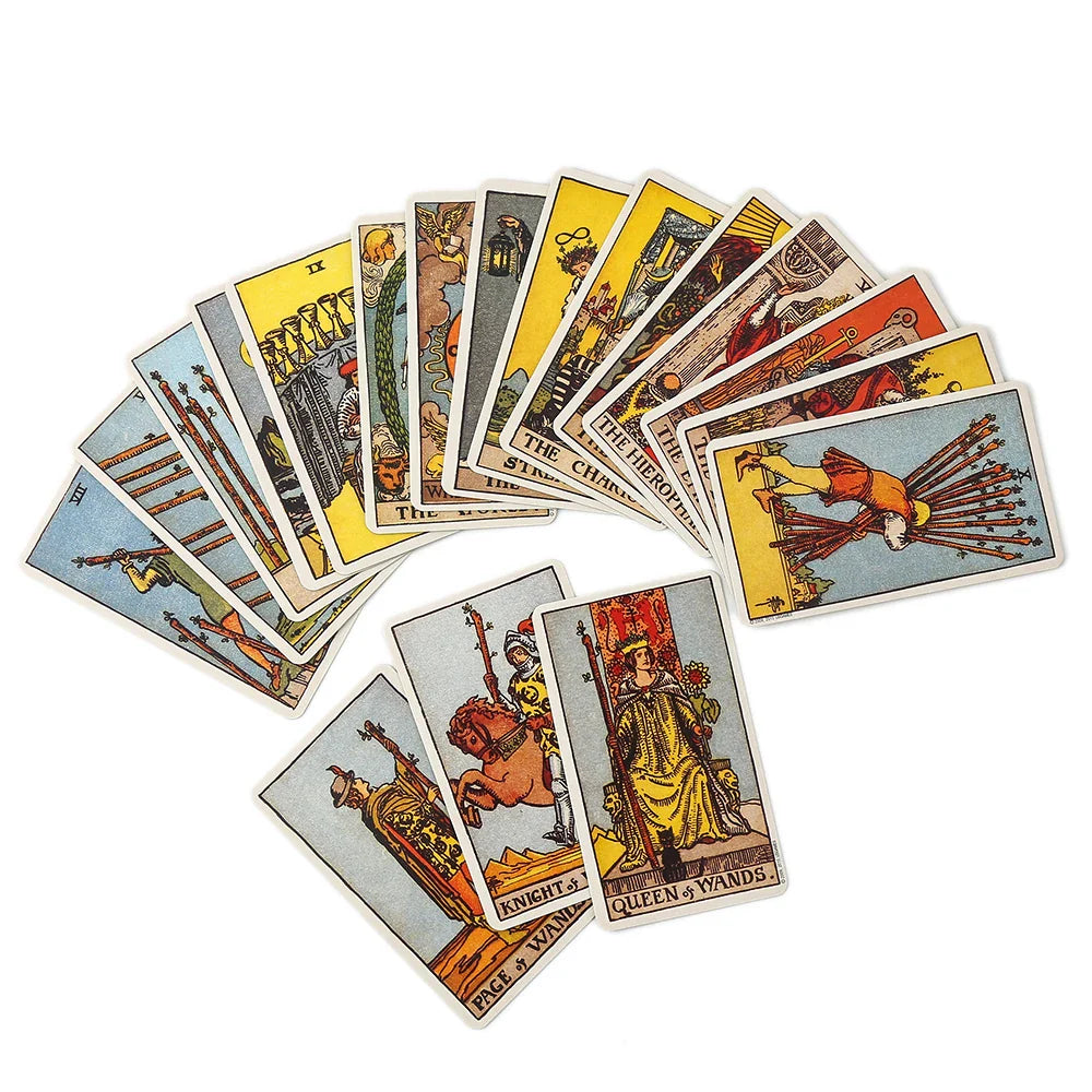 New Hot Tarot Cards – 78-Card Vintage Deck with Green-Plated Edges in Metal Tin Box (10×6 cm) & Paper Manual for Divination Board Games