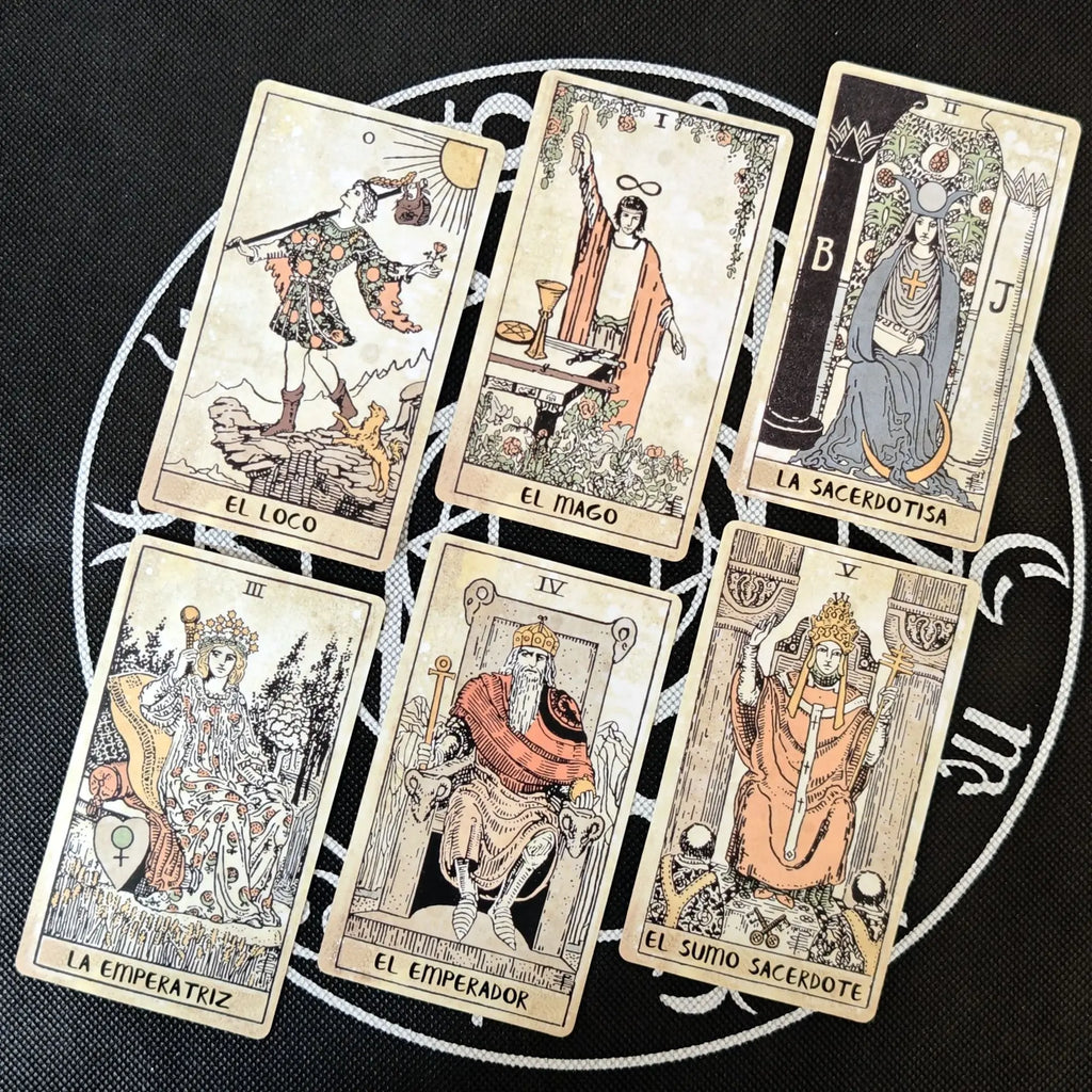 🎴 Tarot Cards Spanish Vintage Tarot Deck Spanish Edition 78pcs﻿ | Suitable for Beginners & Enthusiasts | Birthday Gift & Party Game