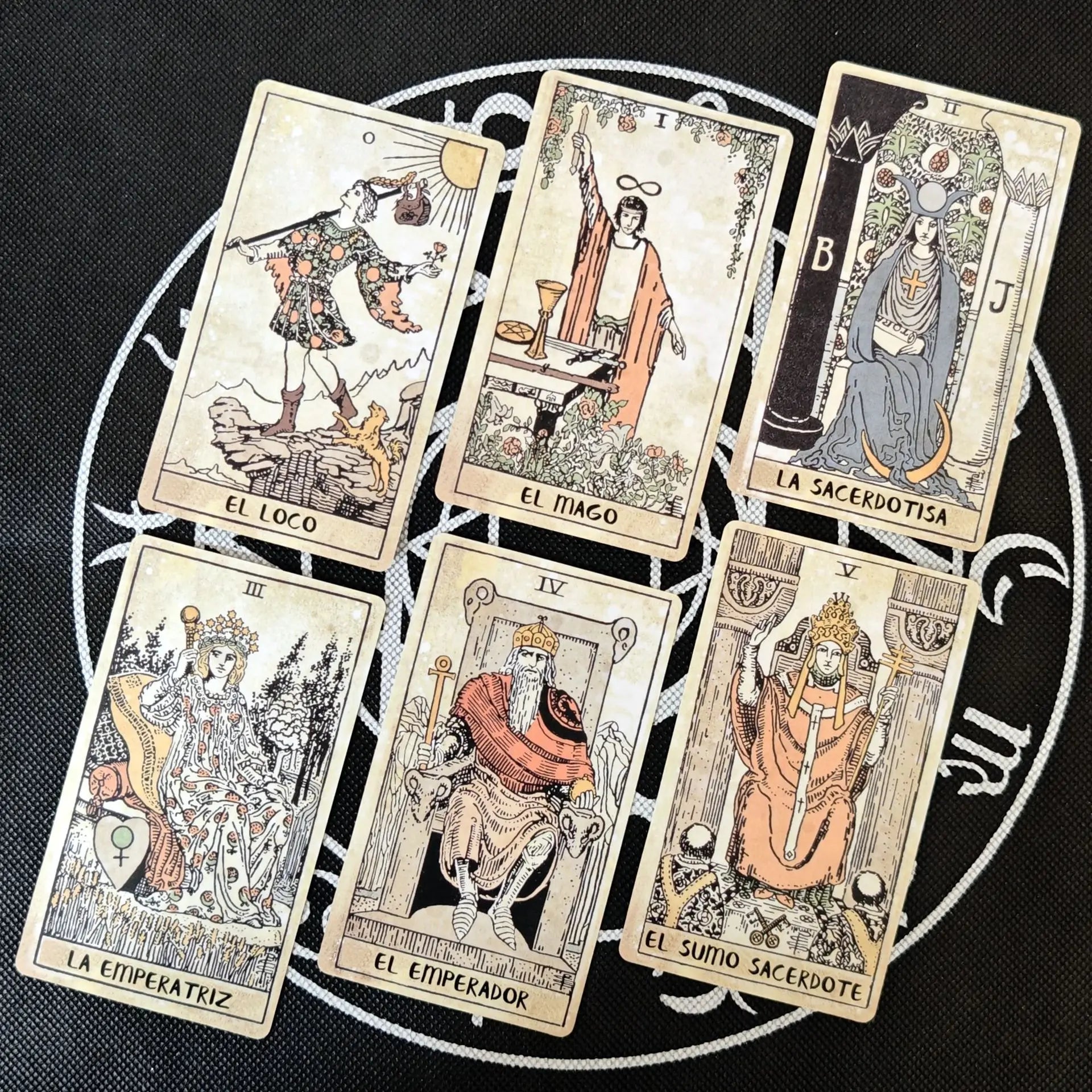 🎴 Tarot Cards Spanish Vintage Tarot Deck Spanish Edition 78pcs﻿ | Suitable for Beginners & Enthusiasts | Birthday Gift & Party Game