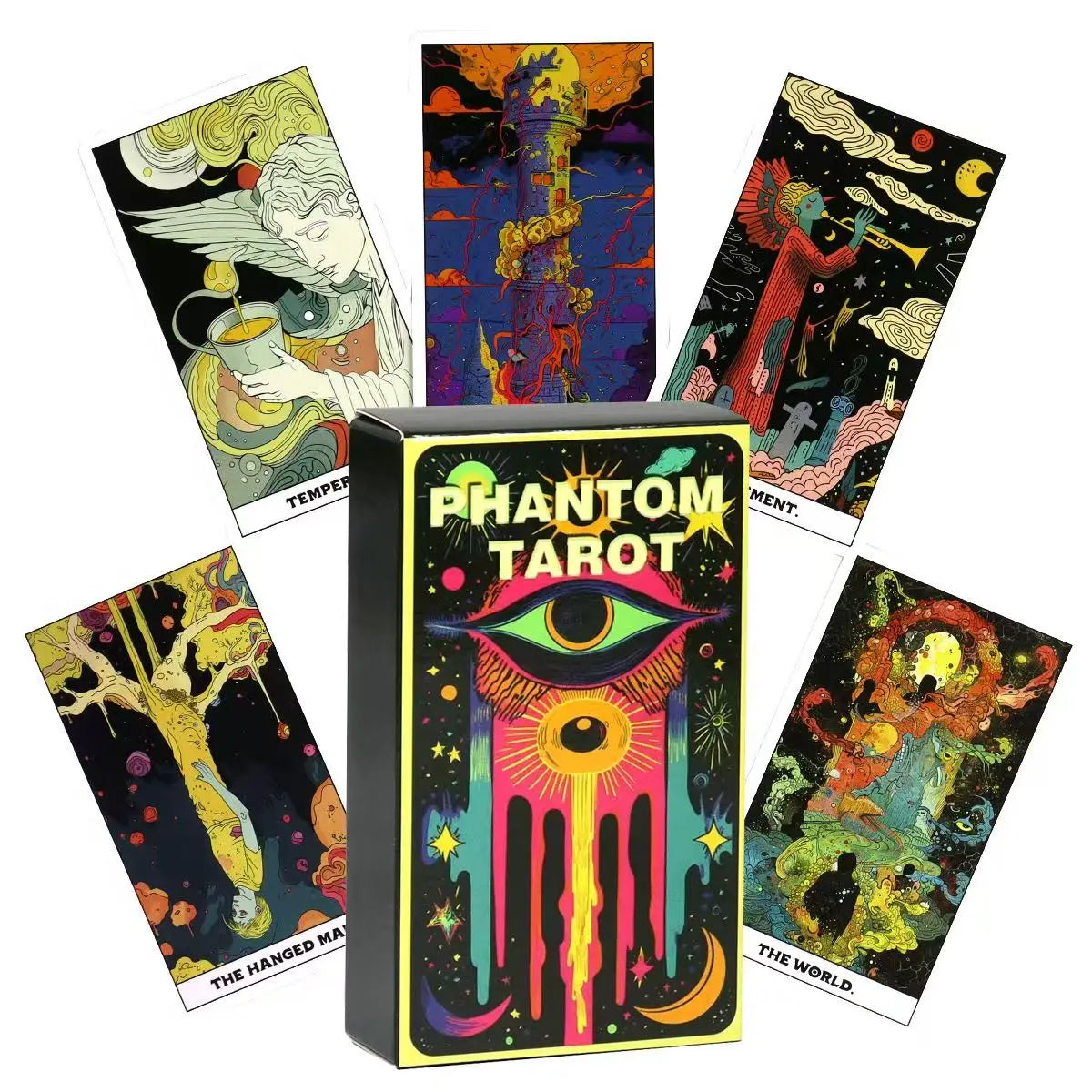 🌟 Phantom Tarot Deck – 78 Colorful Tarot Cards Based on Rider Waite System | 10.3 x 6 cm Default Title