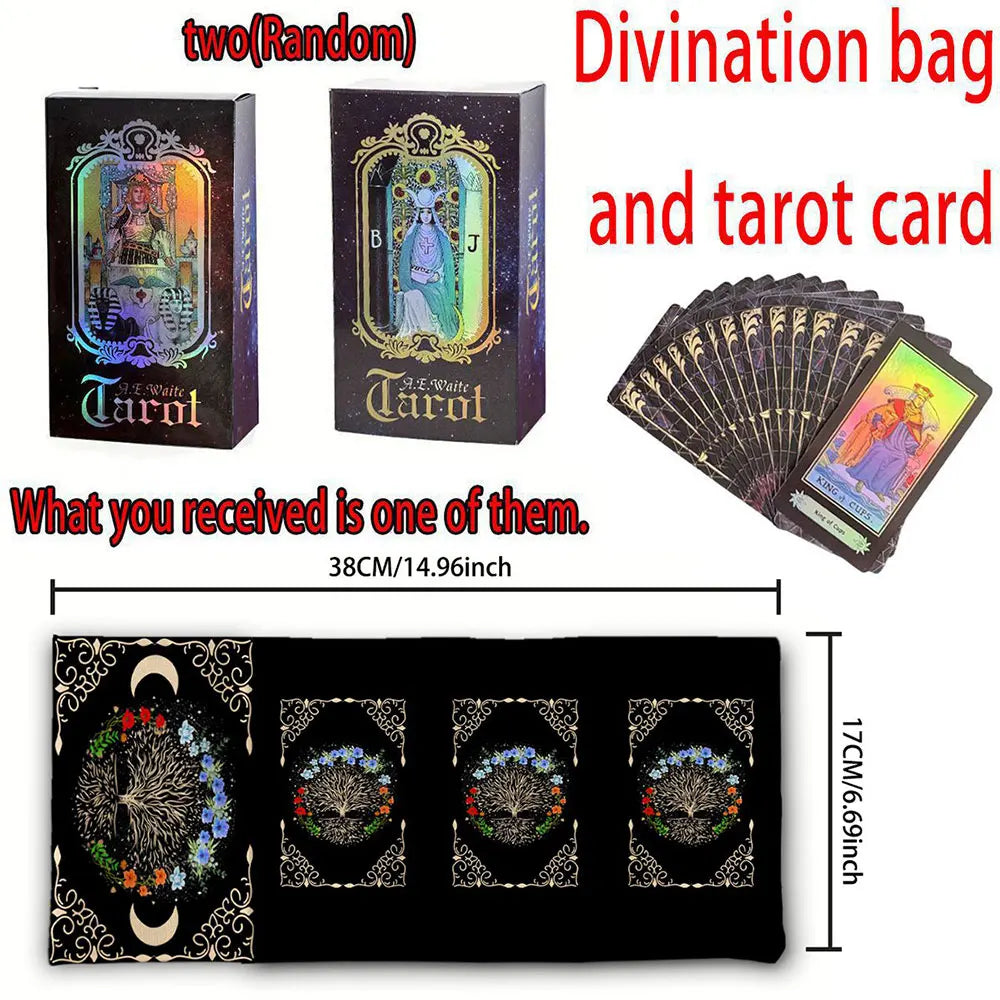 🌿 Floral Tree of Life Tarot Storage Bag with Moon Starry Sky Wrap Pouch – Multi-functional Tarot Deck Protector and Divination Table Cloth ZBD(121) 2PCS