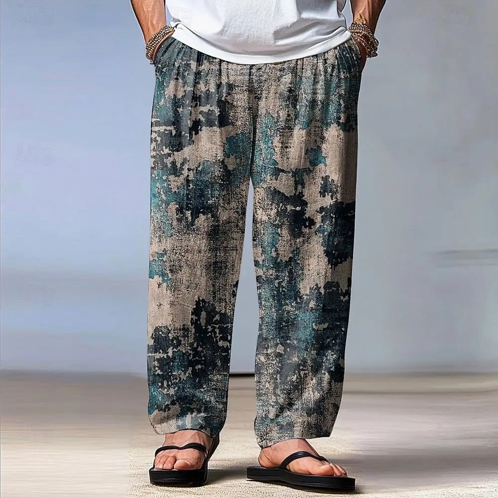 🎨 The Abstract Visionary: Premium Men’s Fall 2025 Wide-Leg Trousers – High-Definition Retro Abstract Graphic Print, Mid-Waist Elastic Drawstring Fit, and Sophisticated Urban-Relaxed Outdoor Lounge Pants SJZHH20252213V