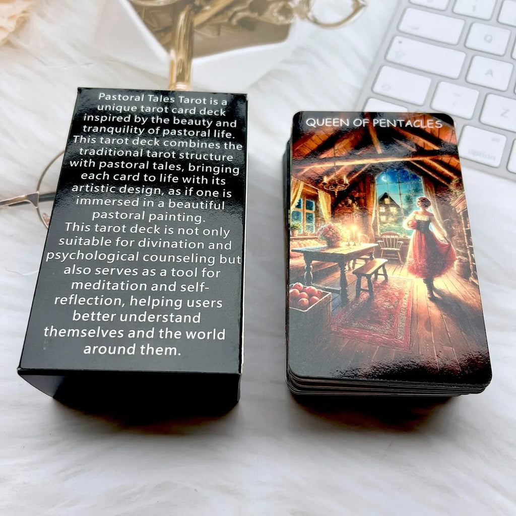 🔮 78PCS Tarot Deck – 70 x 120 mm Standard Size | Double-sided Film, Scratch-Proof Durable Cards | English PDF Guide for Divination & Rune Board Game