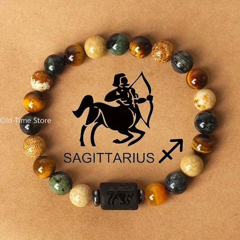🐅 The "Cosmic Warrior" Zodiac Bracelet: Golden Tiger Eye Constellation Talisman (Men & Women) SS