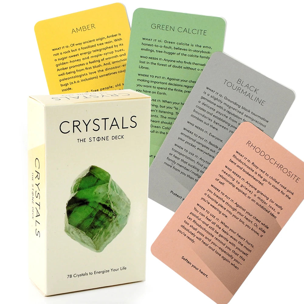 Crystals The Stone Deck – 78 Cards for Healing, Mindfulness & Energy Balancing