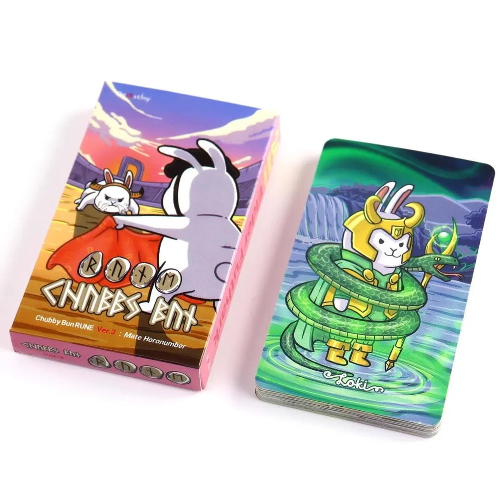 Chubby Bun Rune (Elder Futhark) V2 Tarot Deck – 78-Card Whimsical Bunny-Themed Divination and Board Game Deck