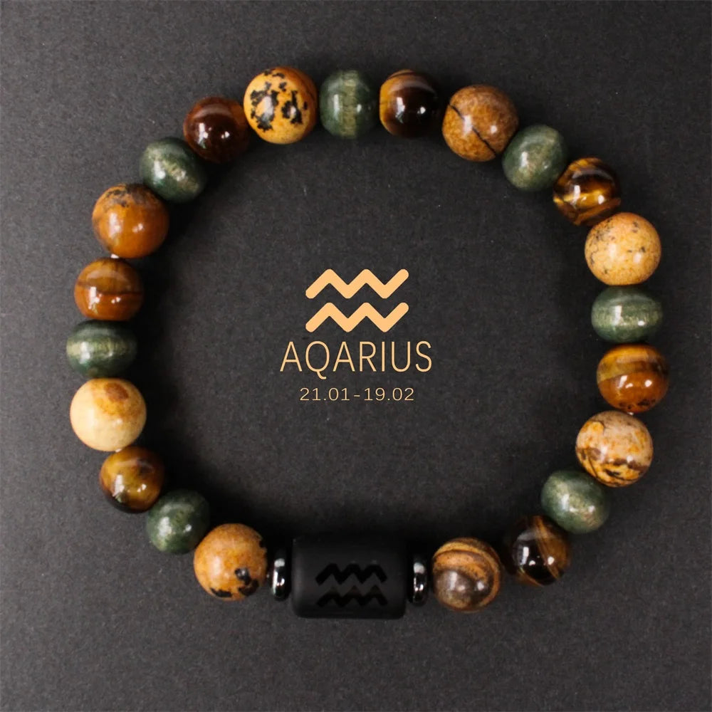 ✨ Boho Natural Stone Tiger’s Eye Bracelet – Unisex Jewelry for Women & Men – Unique Birthday & Christmas Gift for Boyfriend Green Dragonly