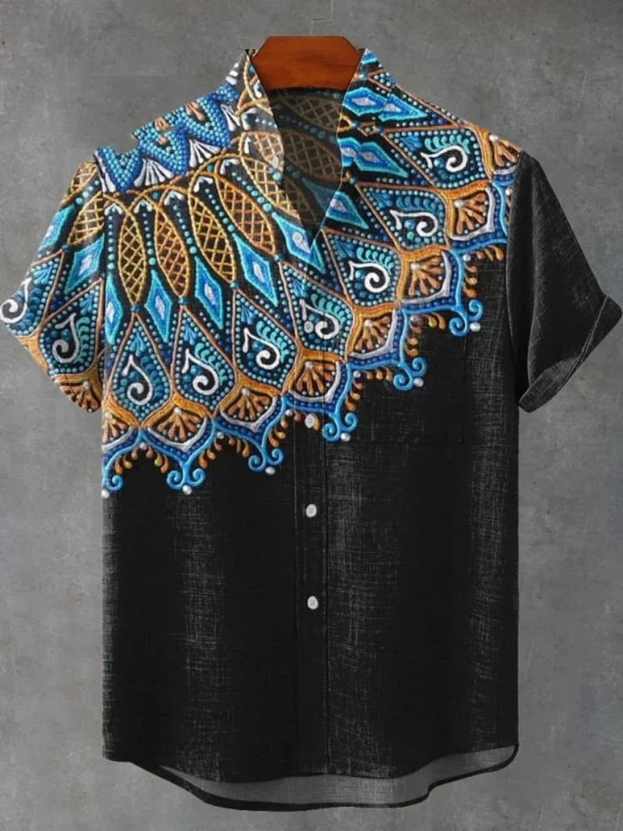 🏙️ The Urban Vintage Masterpiece: Premium Men's Casual Short-Sleeve Shirt – High-Definition Retro Graphic Print, Ultra-Breathable City-Luxe Fabric, and Modern-Fit Fashion Silhouette (Fast Delivery Edition) ZS196