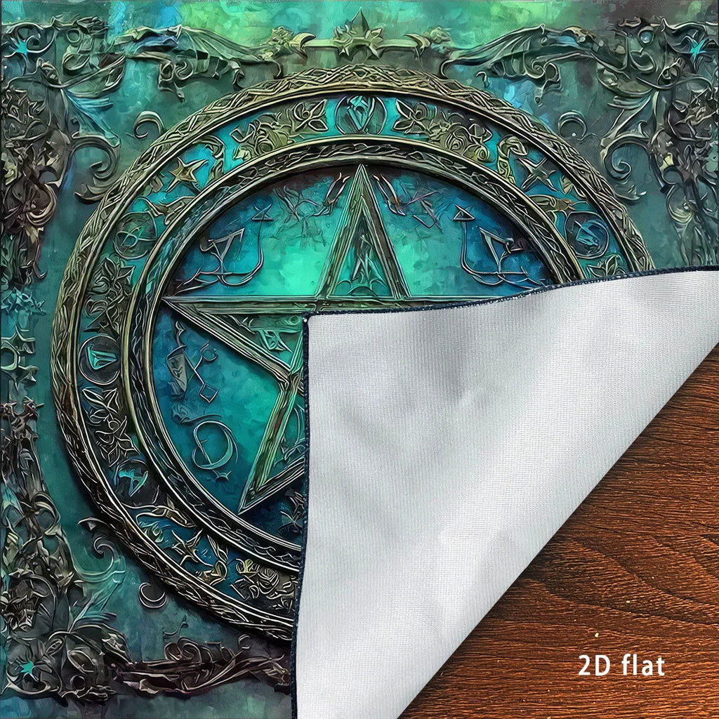 ✨ The Mystic Tides Altar Edition: Premium Gothic Pentagram Tarot Tablecloth – Professional Grade Divination Mat, Mystical Blue-Green Ombre Palette, and Reinforced Pagan Witchcraft Ritual Cloth