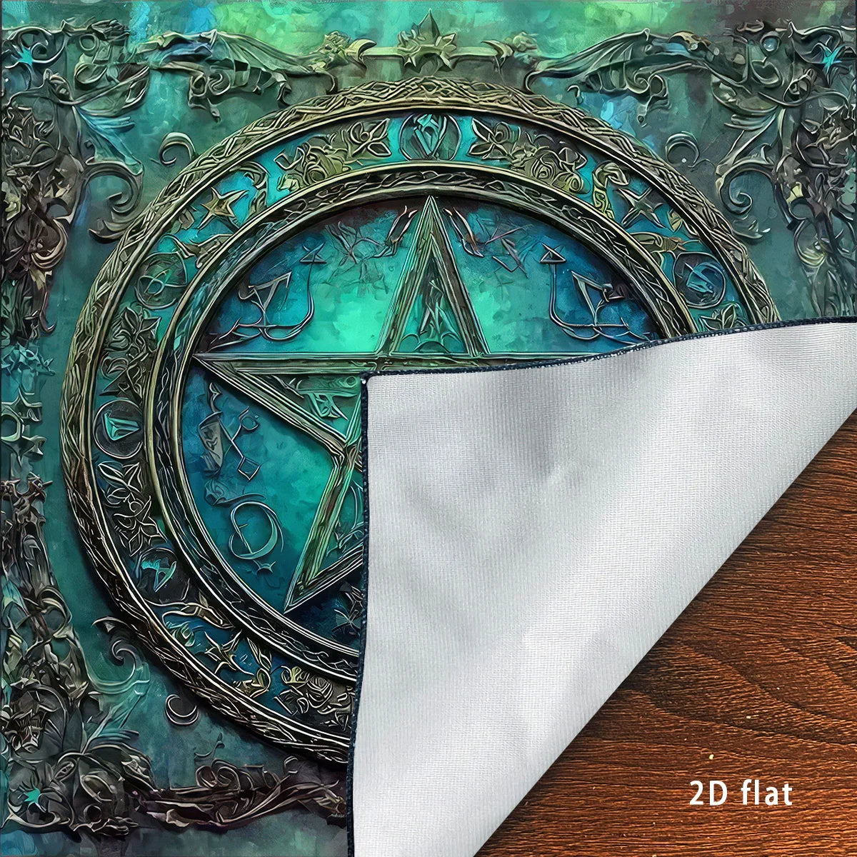 ✨ The Mystic Tides Altar Edition: Premium Gothic Pentagram Tarot Tablecloth – Professional Grade Divination Mat, Mystical Blue-Green Ombre Palette, and Reinforced Pagan Witchcraft Ritual Cloth